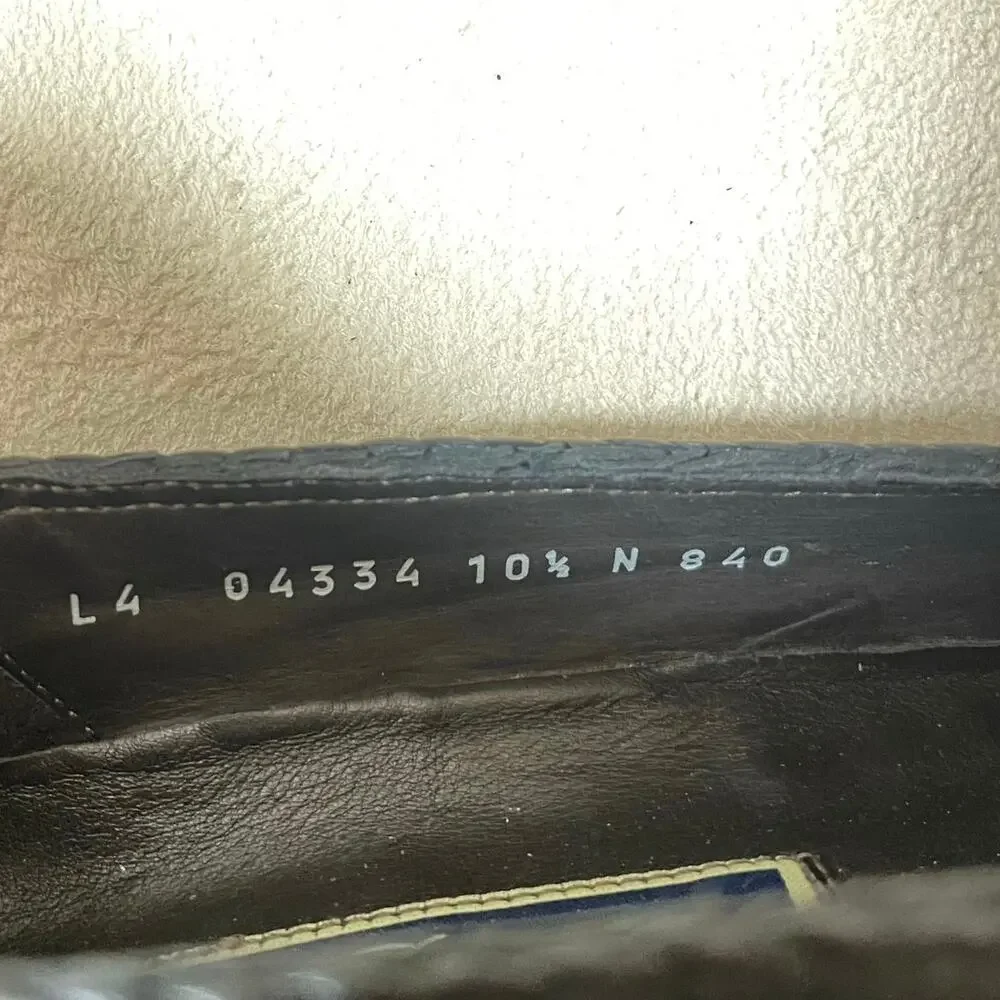 Bragano Crocodile Woven Leather Tassel Loafers Black/Brown Made In Italy 10.5 N